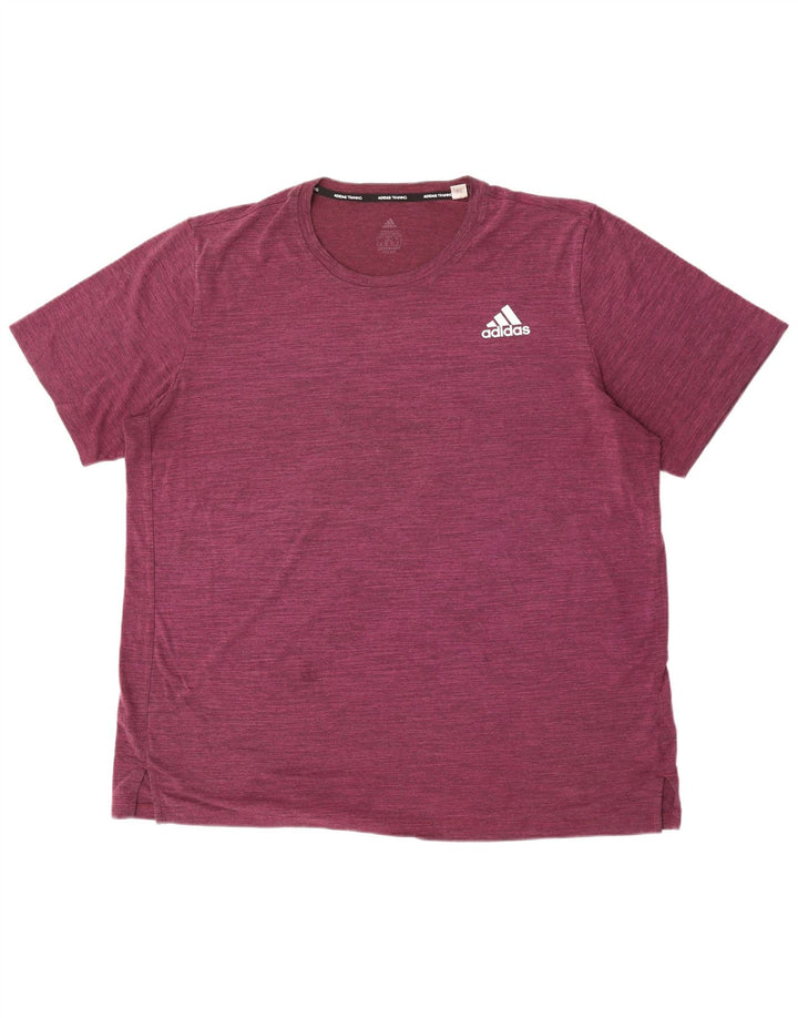 Ανδρικό T-Shirt Adidas Top XL μπορντό πολυεστέρας