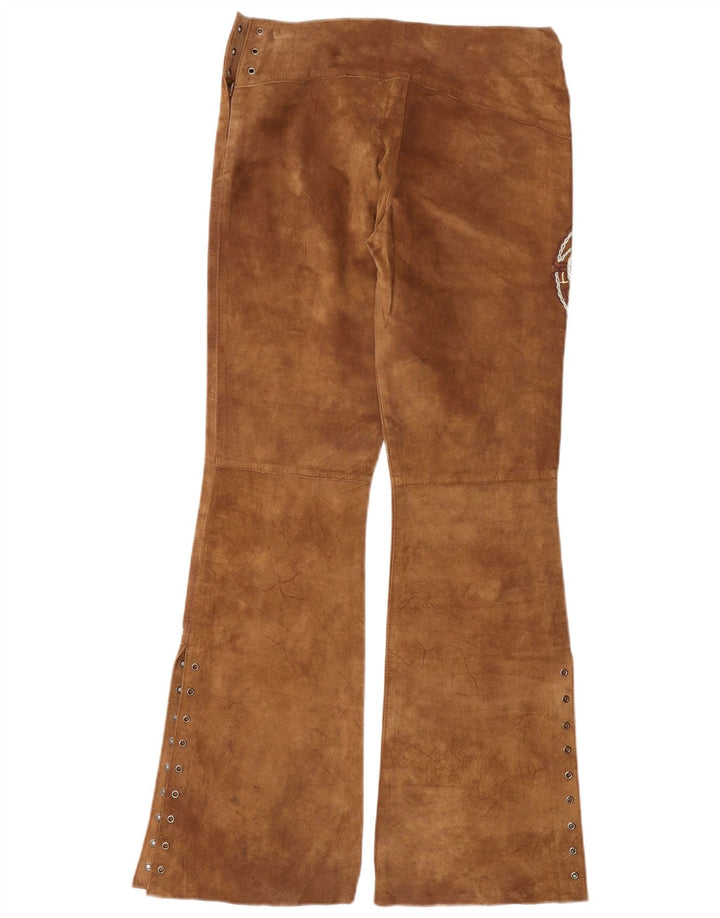 Vintage γυναικείο μποτάκι σουέντ παντελόνι Medium W30 L33 Δερμάτινο καφέ