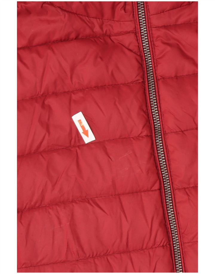 Massimo Dutti Γυναικείο μπουφάν με κουκούλα UK 14 Large Burgundy