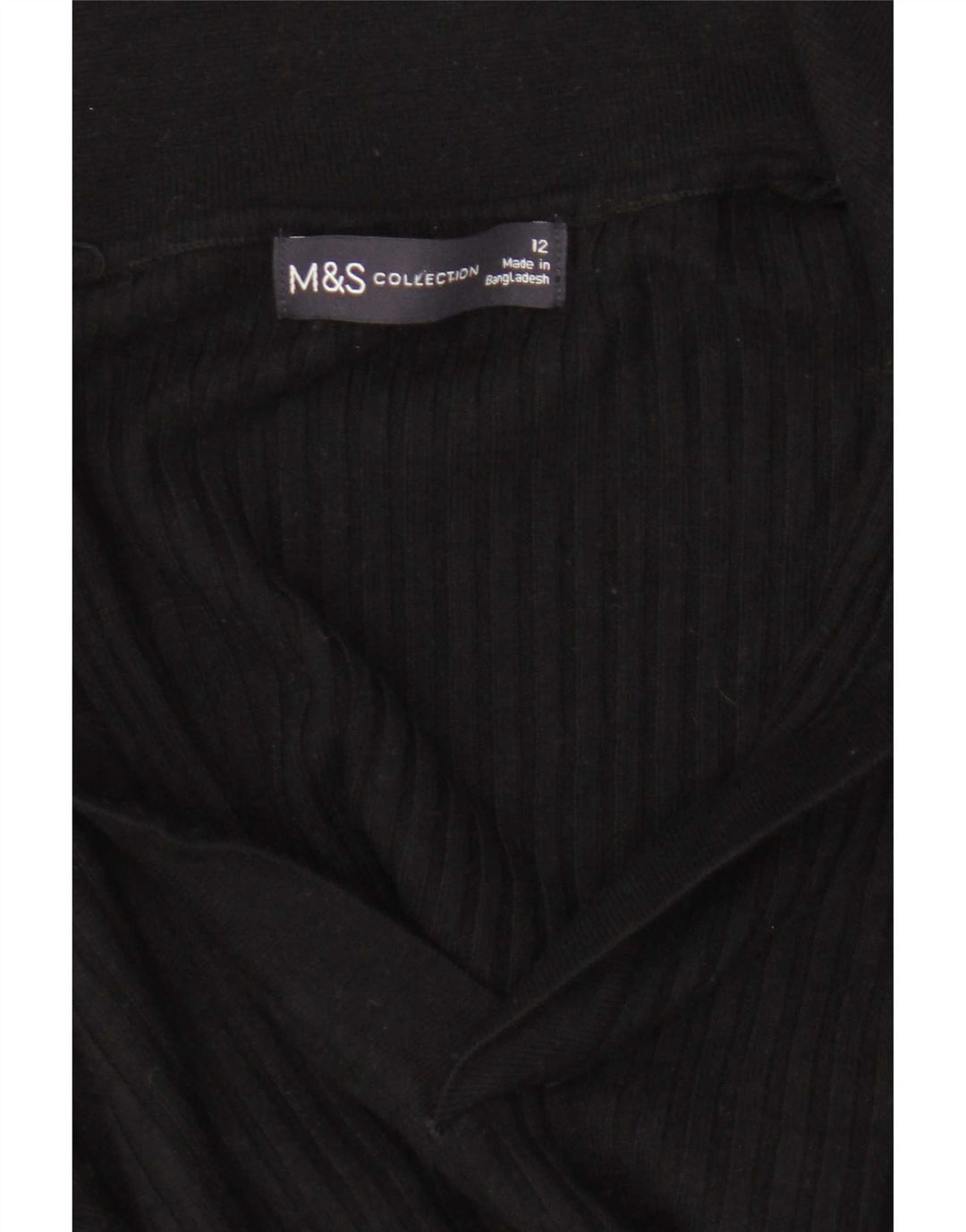 Marks & Spencer Γυναικείο πουλόβερ Crop Polo Neck Jumper UK 12 Medium Black