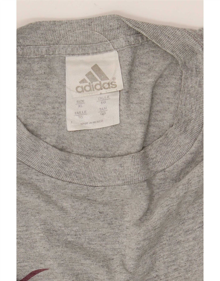Ανδρικό γραφικό τοπ Adidas μακρυμάνικο XL γκρι βαμβακερό