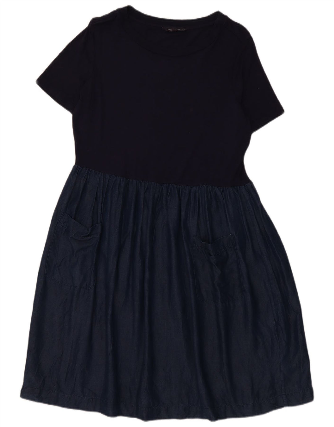 Marks & Spencer Γυναικείο Βασικό Φόρεμα UK 12 Medium Navy Blue Lyocell