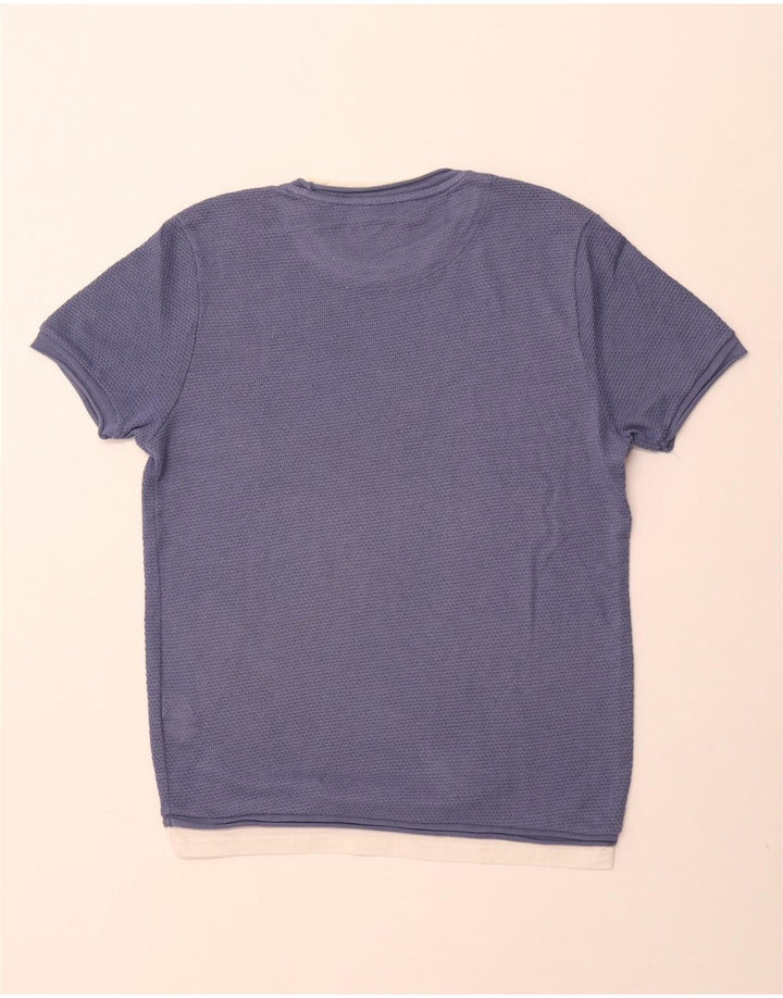 Ανδρικό T-Shirt ZARA Τοπ μεσαίου μπλε βαμβακερό