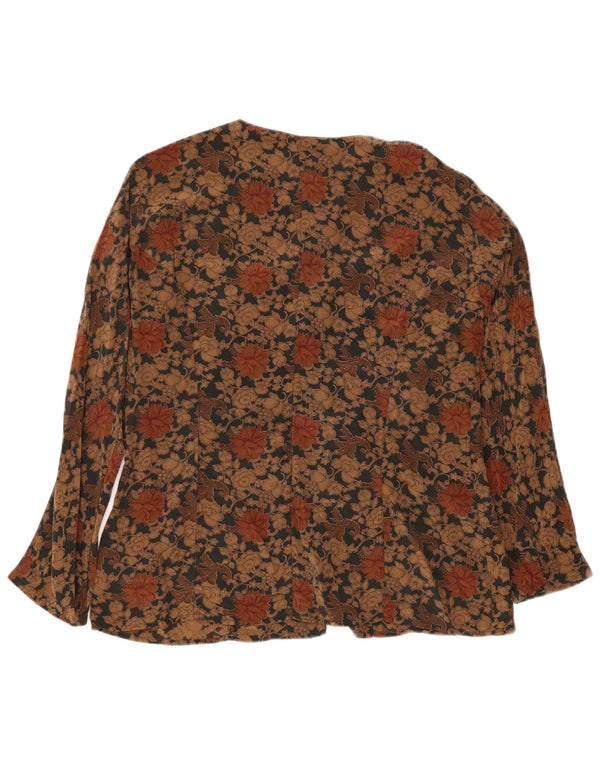 Peter Hadley Γυναικείο Πουκάμισο Μπλούζα IT 48 XL Καφέ Floral Silk