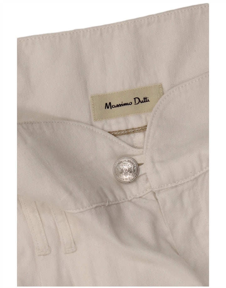 MASSIMO DUTTI Γυναικείο παντελόνι Chino με καρφίτσες W30 L27 Λευκό