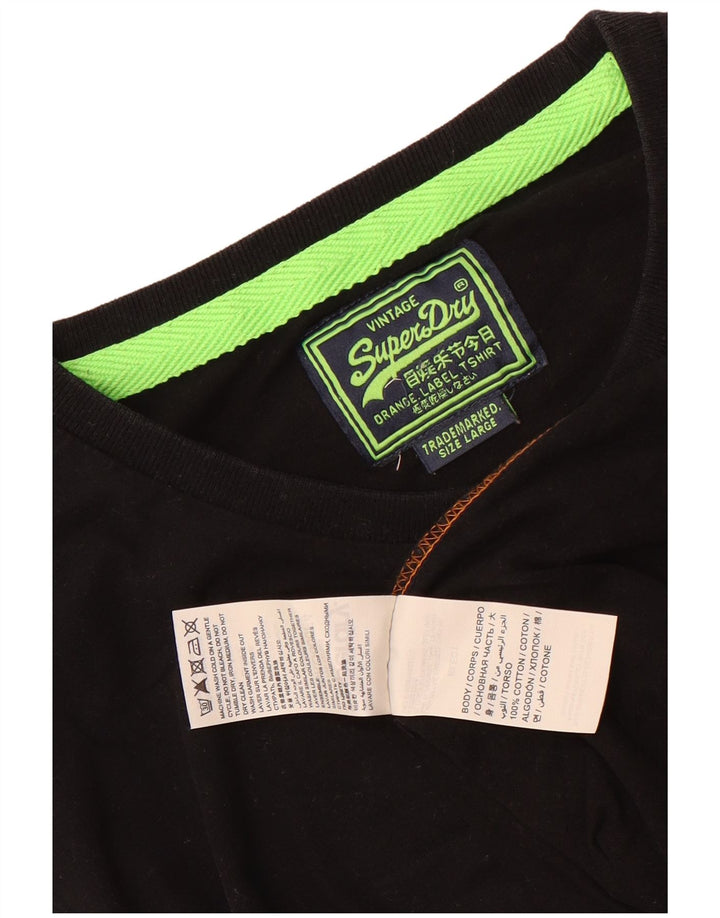 Ανδρικό μπλουζάκι Superdry Top μεγάλο μαύρο βαμβακερό