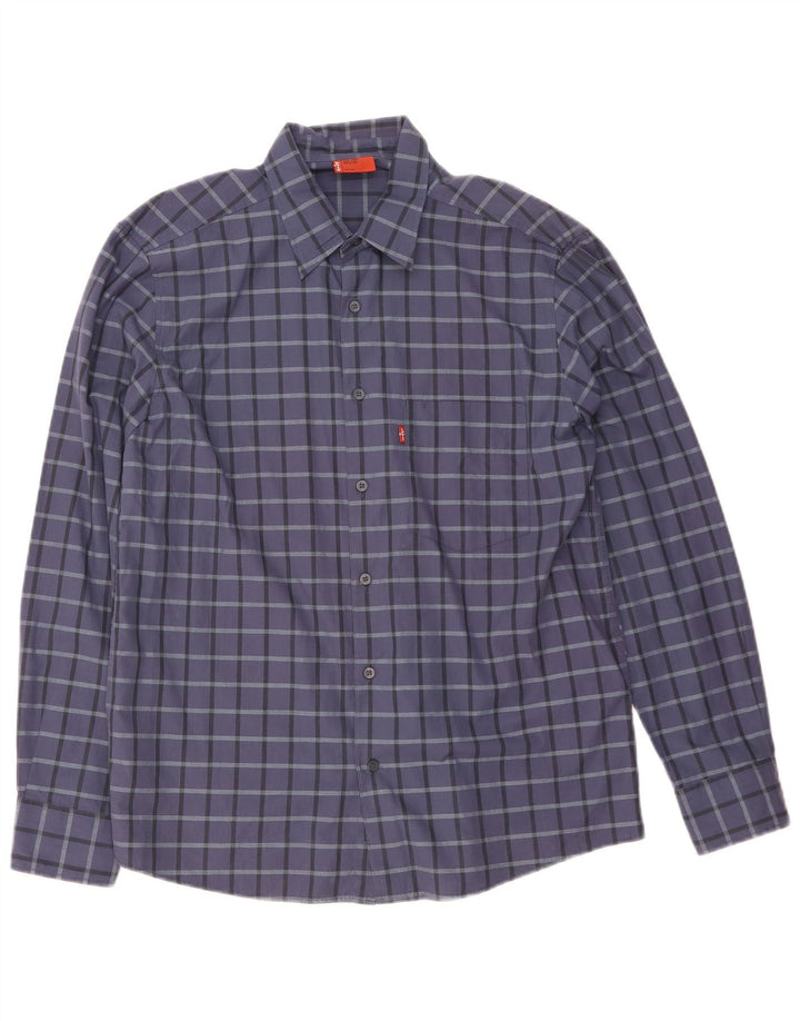Ανδρικό πουκάμισο Levi's Medium Navy Blue Check Cotton