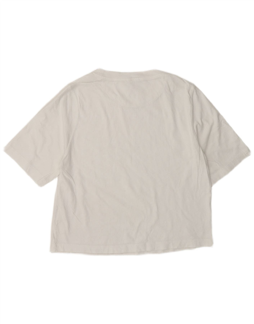 Benetton Γυναικείο T-Shirt Top UK 14 Μεσαίο λευκό βαμβακερό