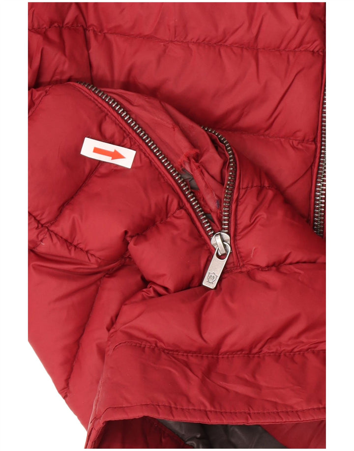 Massimo Dutti Γυναικείο μπουφάν με κουκούλα UK 14 Large Burgundy