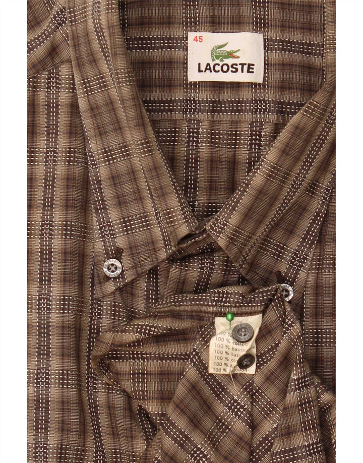 Ανδρικό πουκάμισο Lacoste νούμερο 45 XL Καφέ βαμβάκι