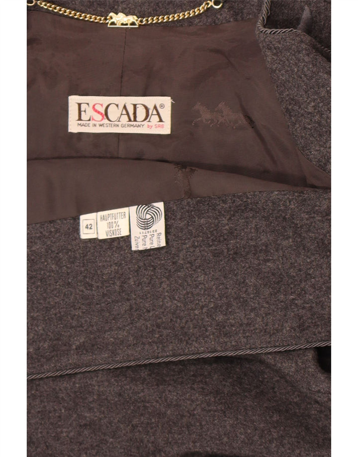 Escada Γυναικείο Ανοιχτό Μπουφάν Bolero EU 42 Μεγάλο Γκρι Μαλλί Paisley