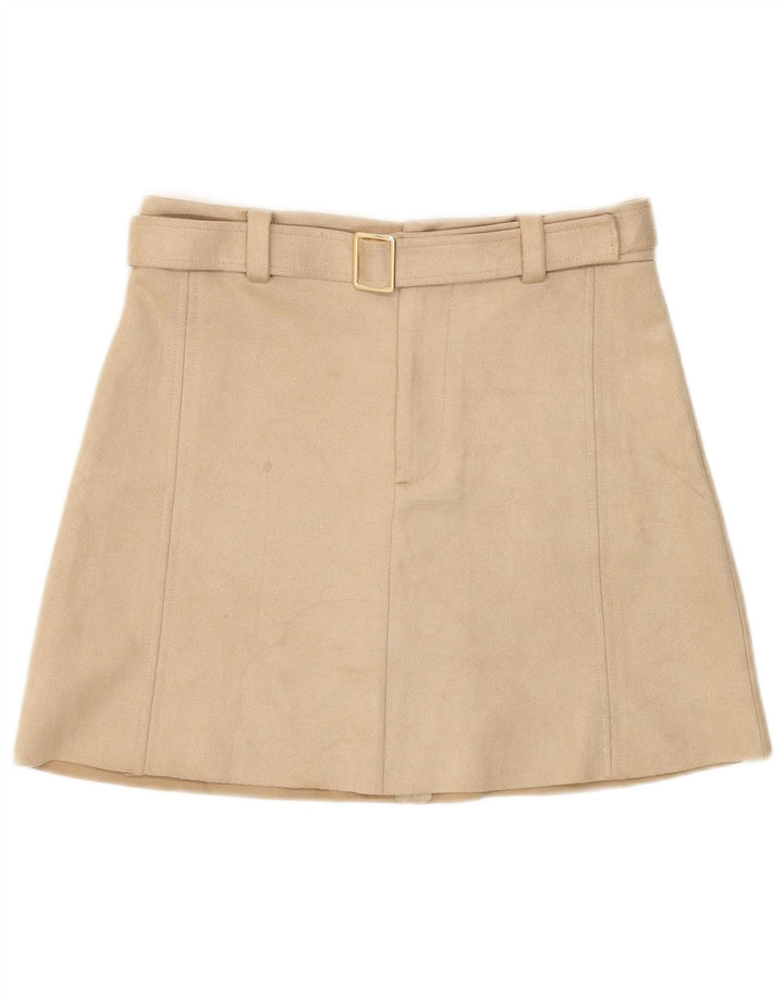 Zara Γυναικεία Μίνι Φούστα Medium W28 Beige Polyester