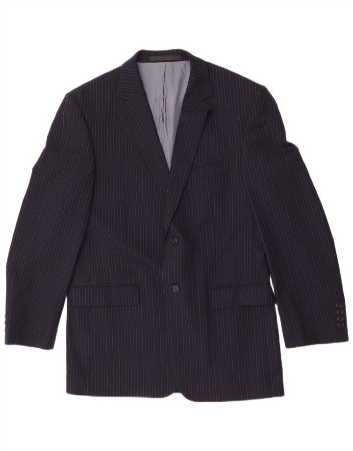 Marks & Spencer Γυναικείο σακάκι UK 40 Medium Navy Blue Pinstripe