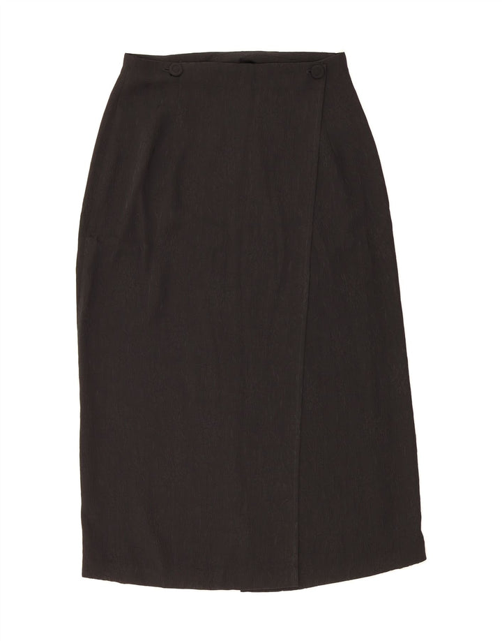 ST. BERNARD Womens Classic Fit Wrap Skirt UK 12 Medium W30  Black Vintage St. Bernard and Second-Hand St. Bernard from Messina Hembry 