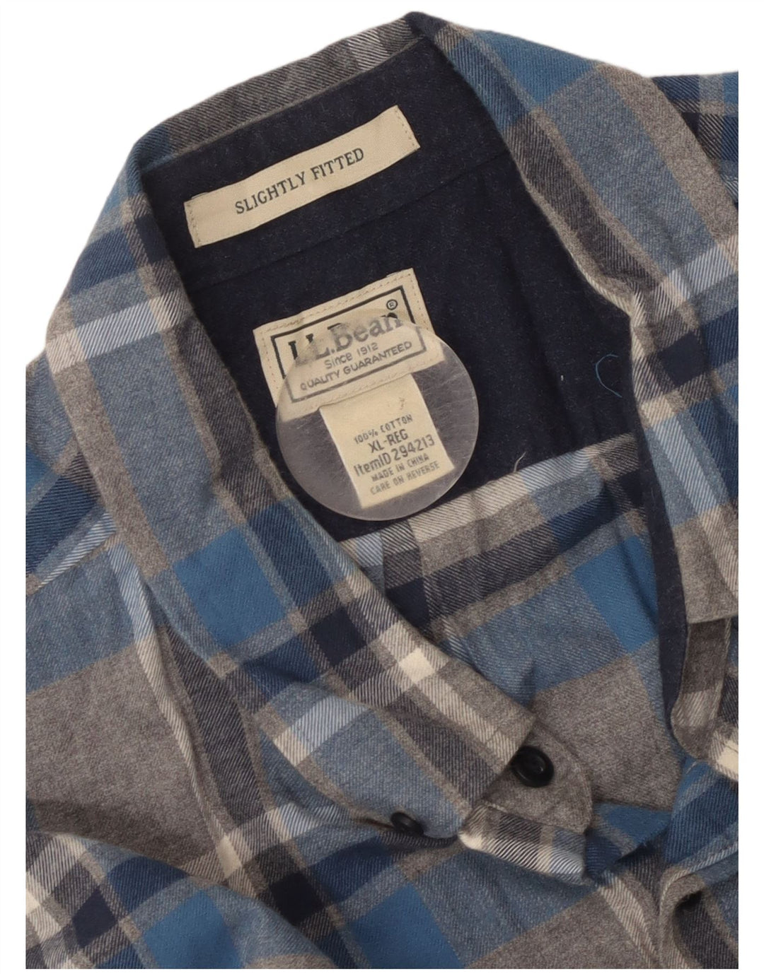 Ανδρικό φανελένιο πουκάμισο L.L.Bean XL Γκρι βαμβακερό