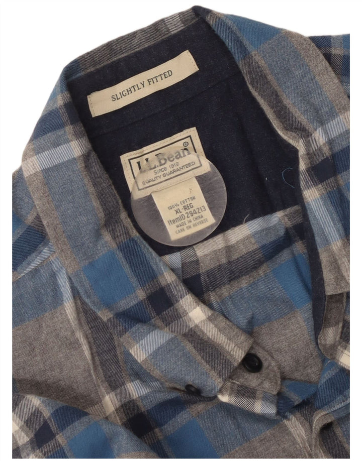 Ανδρικό φανελένιο πουκάμισο L.L.Bean XL Γκρι βαμβακερό