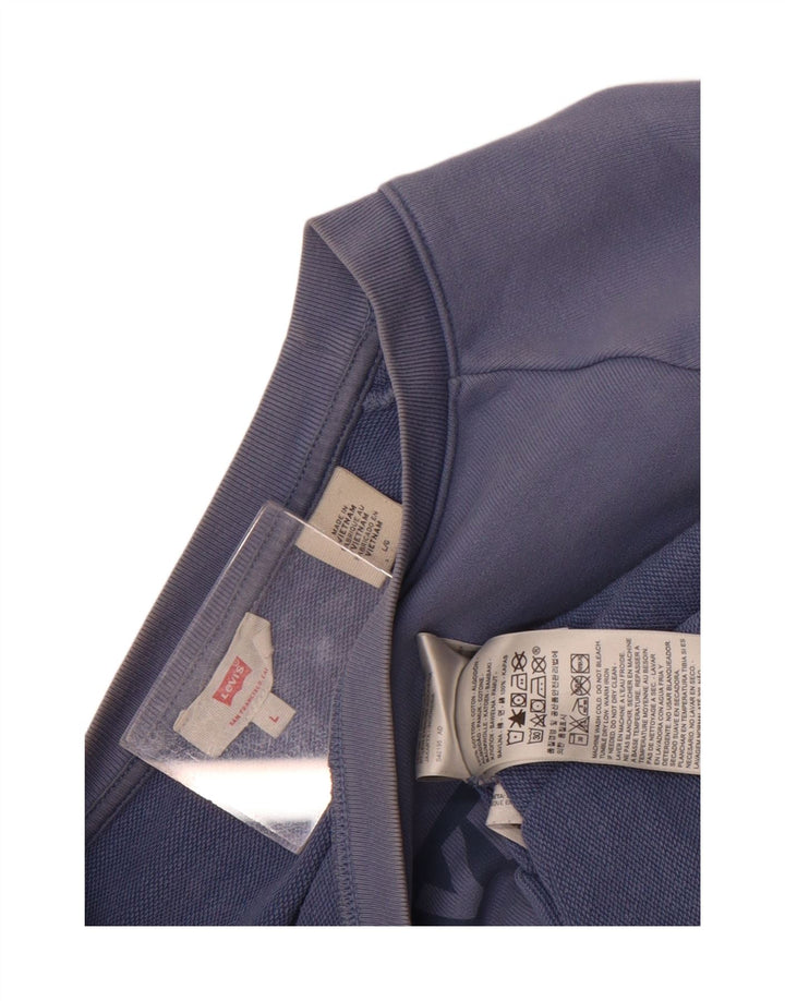 Γυναικείο γραφικό φούτερ Levi's Oversized Crop Jumper UK 16 Large Blue