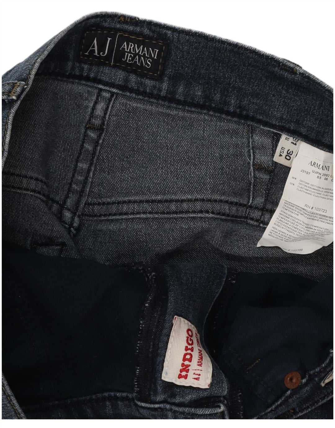 Armani Ανδρικό Indigo Straight Jeans W31 L29 Navy Blue Cotton