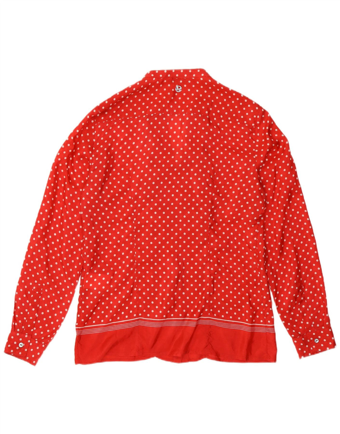 Marella γυναικείο πουκάμισο με βολάν μπλούζα UK 10 Small Red Pot Silk