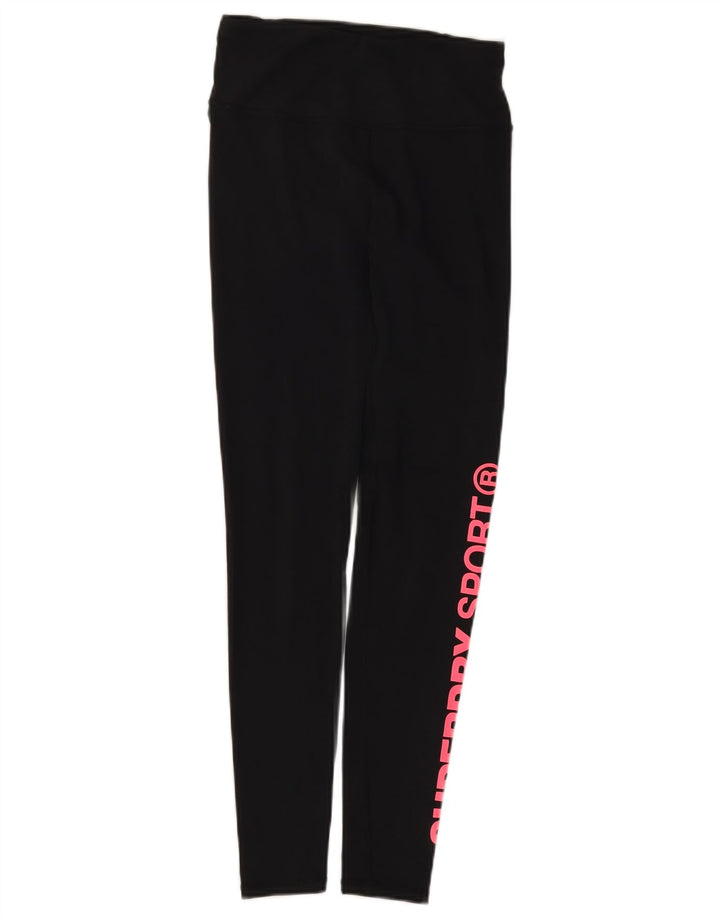 Γυναικεία γραφικά κολάν Superdry UK 8 Small Black Polyester