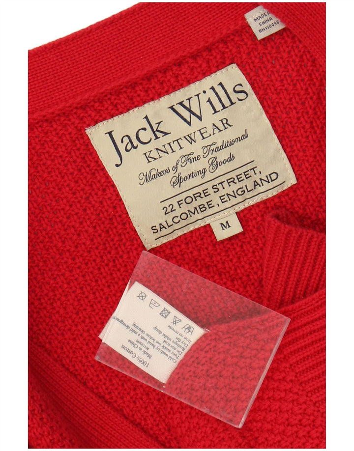 Ανδρικό πουλόβερ ζακέτα JACK WILLS Μεσαίο κόκκινο βαμβακερό