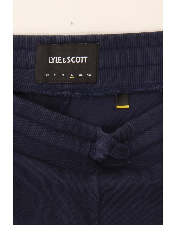 LYLE & SCOTT Mens Capri Tracksuit Trousers Large  Navy Blue Cotton Vintage Lyle & Scott and Second-Hand Lyle & Scott from Messina Hembry 