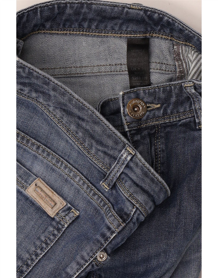 MARKS & SPENCER Γυναικείο αυτόγραφο μποτάκι τζιν UK 10 Small W28 μπλε βαμβακερό