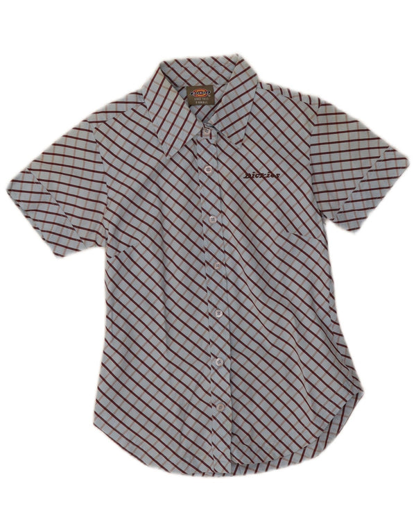 Dickies Γυναικείο κοντομάνικο πουκάμισο UK 6 XS Blue Check Cotton