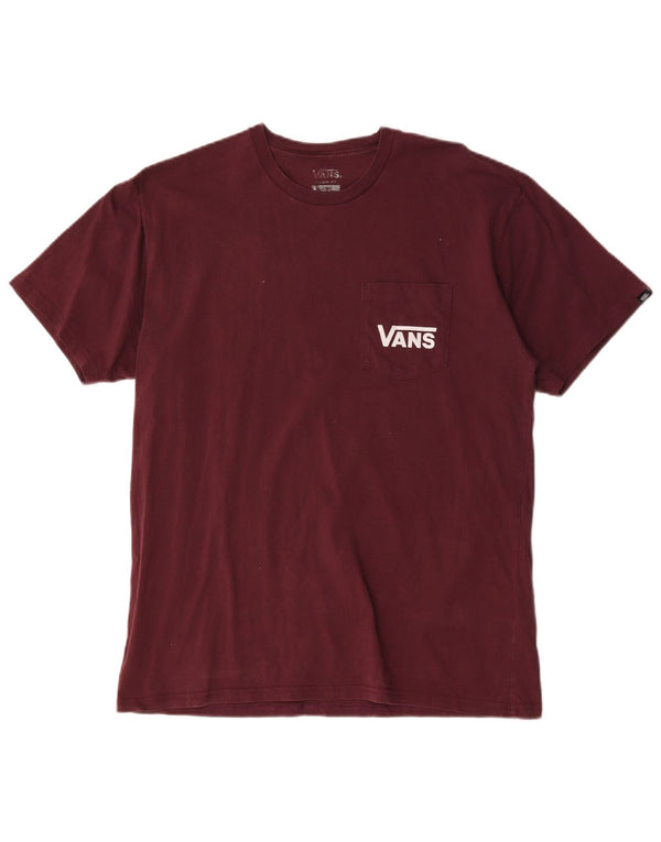 Ανδρικό γραφικό μπλουζάκι Vans Classic Fit Top Large Maroon Βαμβακερό