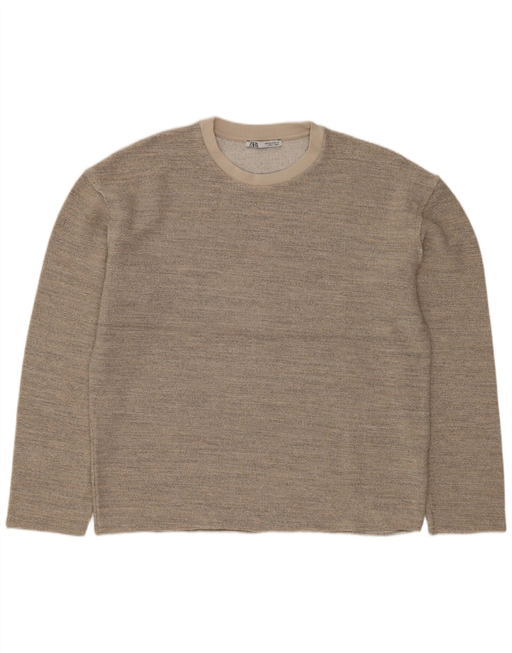 ZARA Γυναικείο φούτερ μεγάλου μεγέθους Jumper UK 14 Ακρυλικό μεσαίου γκρι