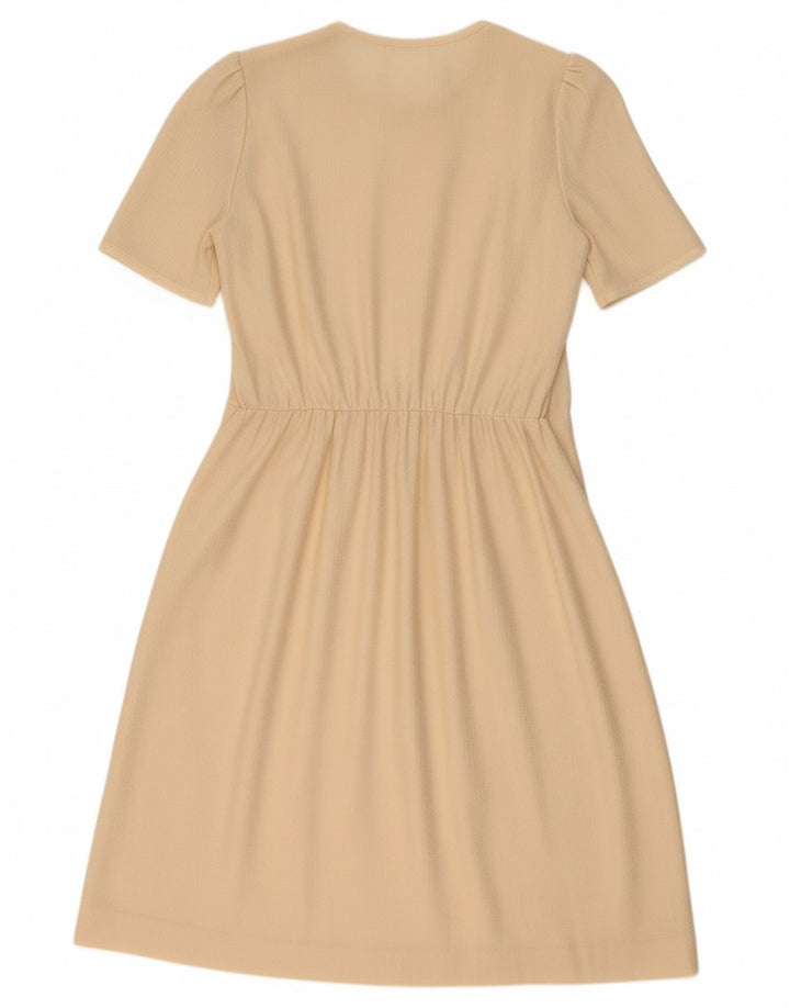 ST MICHAEL Womens Standard Fit A-Line Dress UK 14 Medium  Beige Polyester