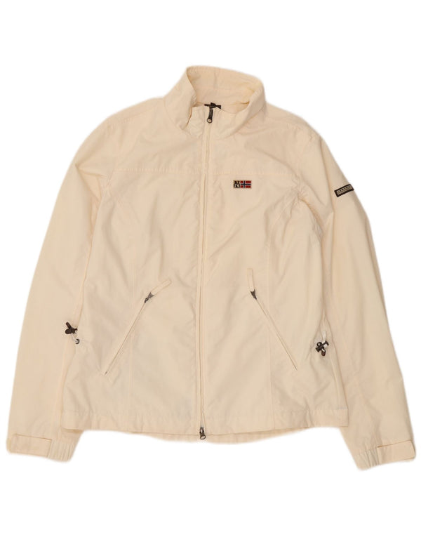 Napapijri Γυναικείο μπουφάν βροχής UK 18 XL Off White Polyamide