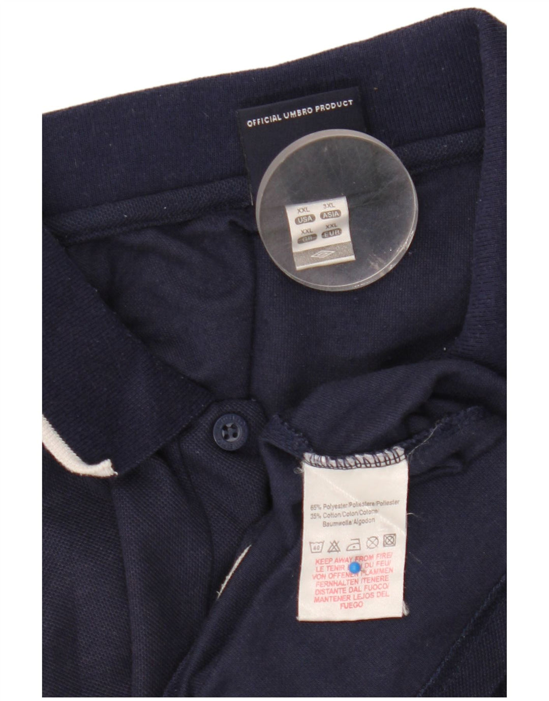 Ανδρικό πουκάμισο Umbro Polo 2XL Navy Blue Polyester