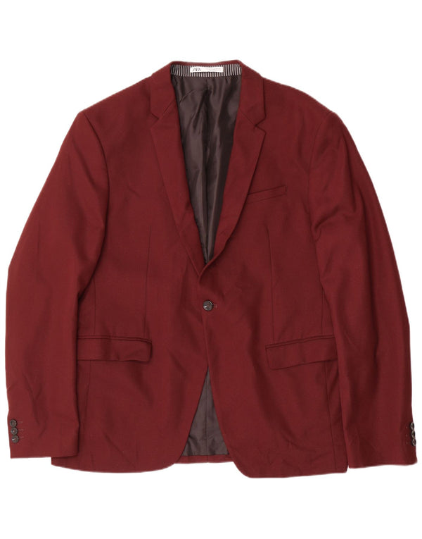 Zara Ανδρικό σακάκι σακάκι με 1 κουμπί EU 54 XL Βουργουνδίας