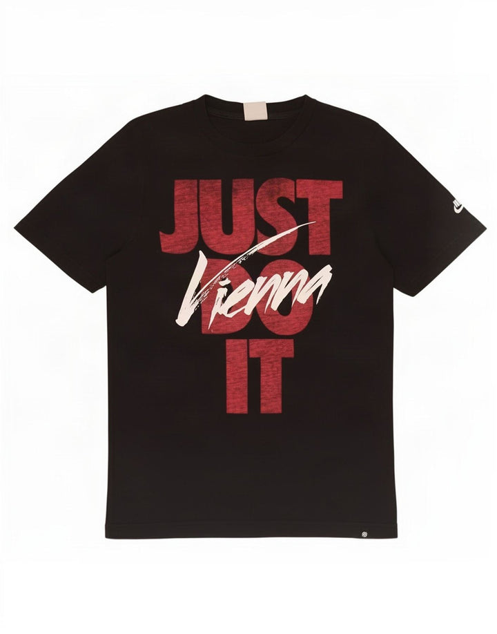 Ανδρικό γραφικό μπλουζάκι Nike, μικρό μαύρο βαμβακερό
