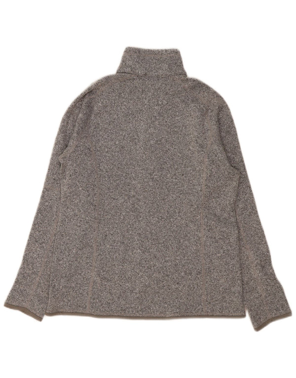 PATAGONIA Womens Zip Neck Sweatshirt Jumper UK 16 Large Grey Flecked