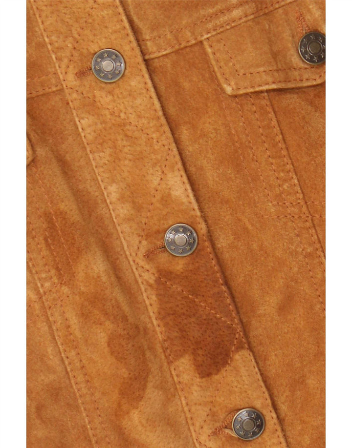 Vintage Γυναικείο Suede Μπουφάν EU 36 Small Beige Leather