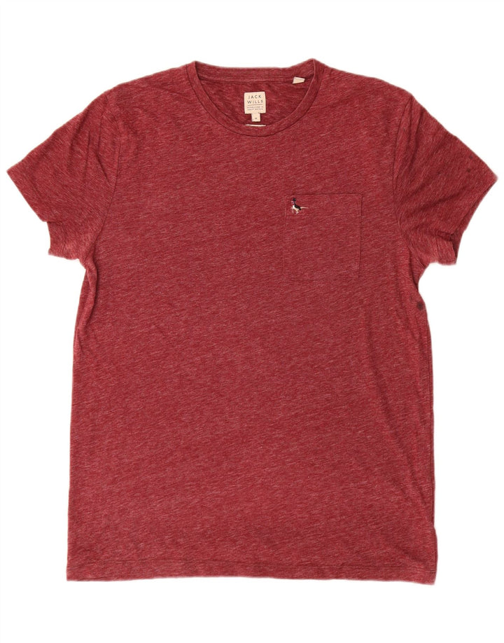 Ανδρικό μπλουζάκι Jack Wills Top Βαμβακερό μεσαίο μπορντό