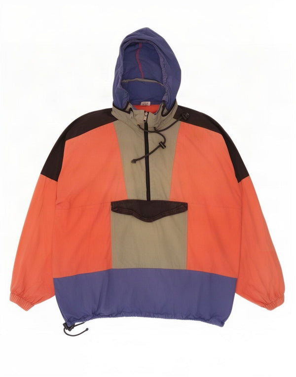 Vintage ανδρικό γραφικό μπουφάν Anorak UK 41/42 Μεγάλο πολύχρωμο μπλοκ χρώματος
