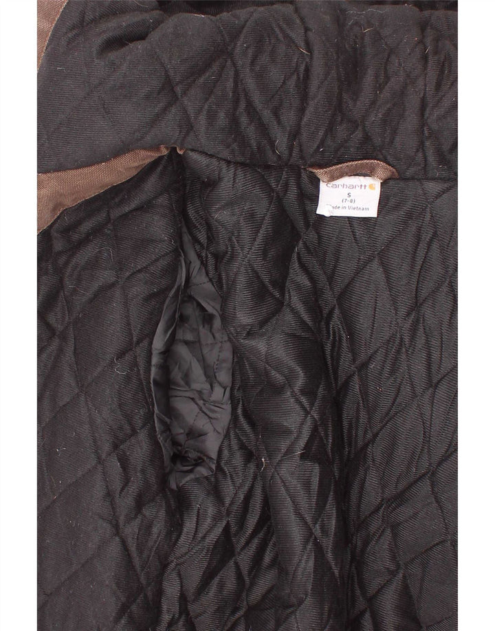 Carhartt Boys Hooded Bomber Jacket 7-8 Years Small Brown Βαμβακερό