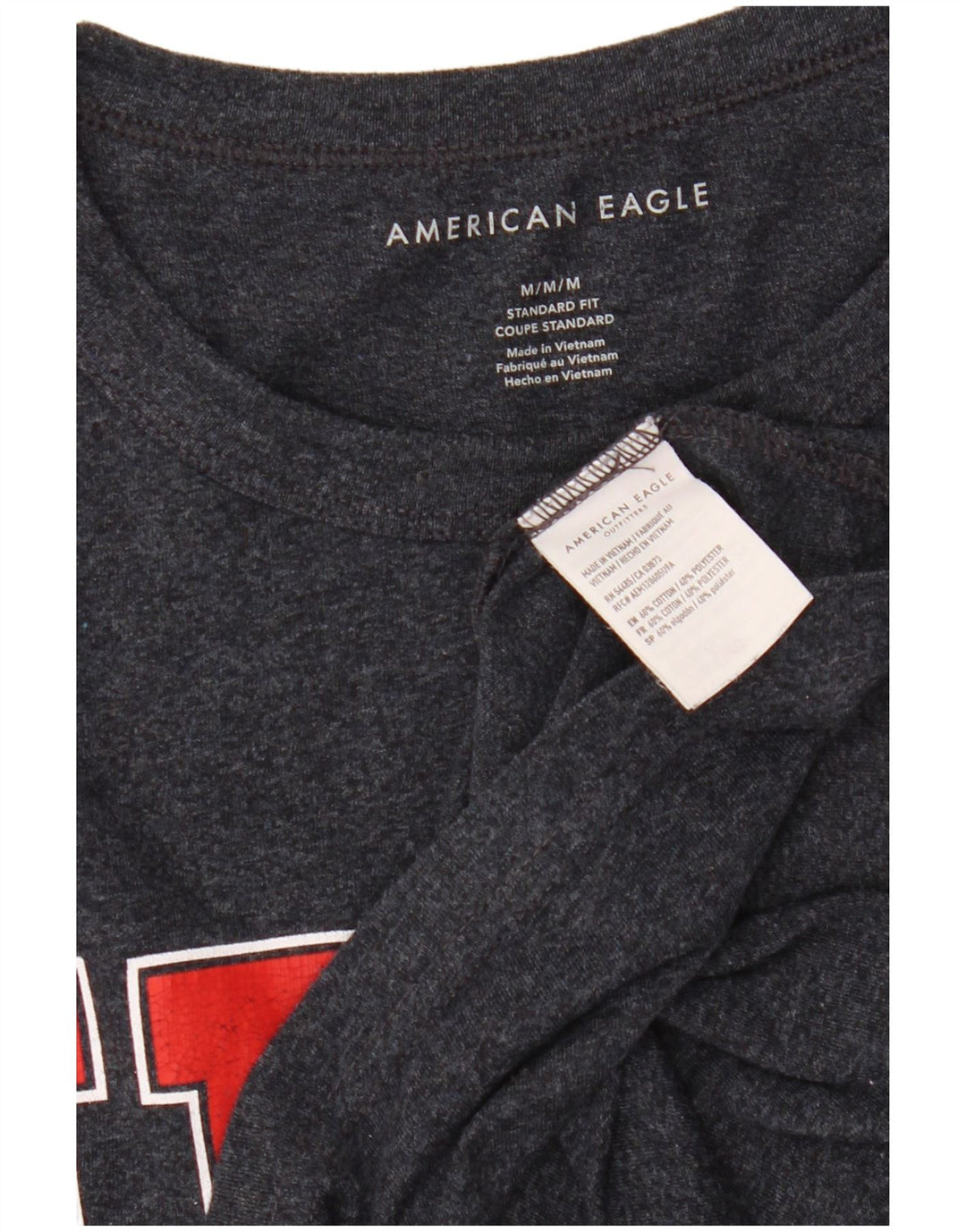 Μπλουζάκι AMERICAN EAGLE Ανδρικό Coupe Standard γραφικό Top Medium Navy Blue