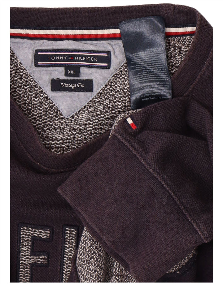 TOMMY HILFIGER Ανδρικό γραφικό φούτερ Jumper 2XL Navy Blue Cotton