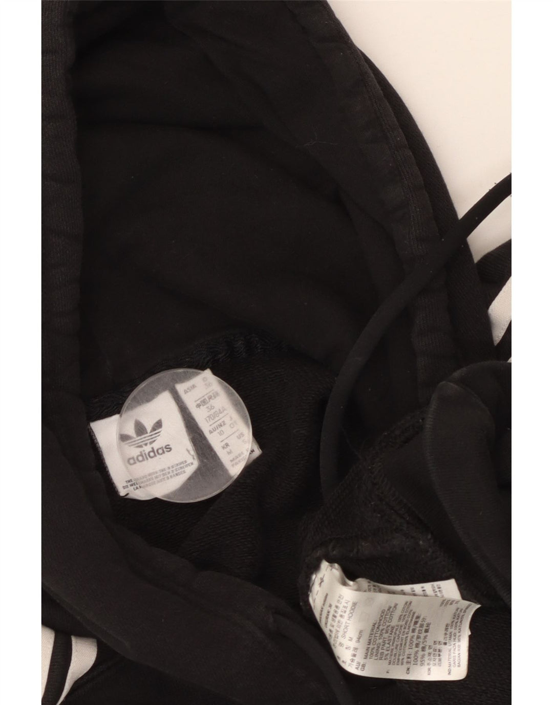 ADIDAS Γυναικείο Crop Hoodie Jumper UK 10 μικρό βαμβακερό