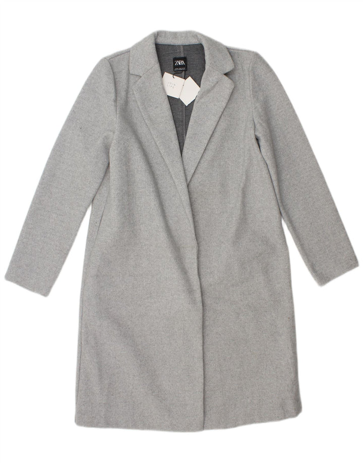 Zara Γυναικείο Ανοιχτό Πανωφόρι UK 14 Medium Grey Polyester