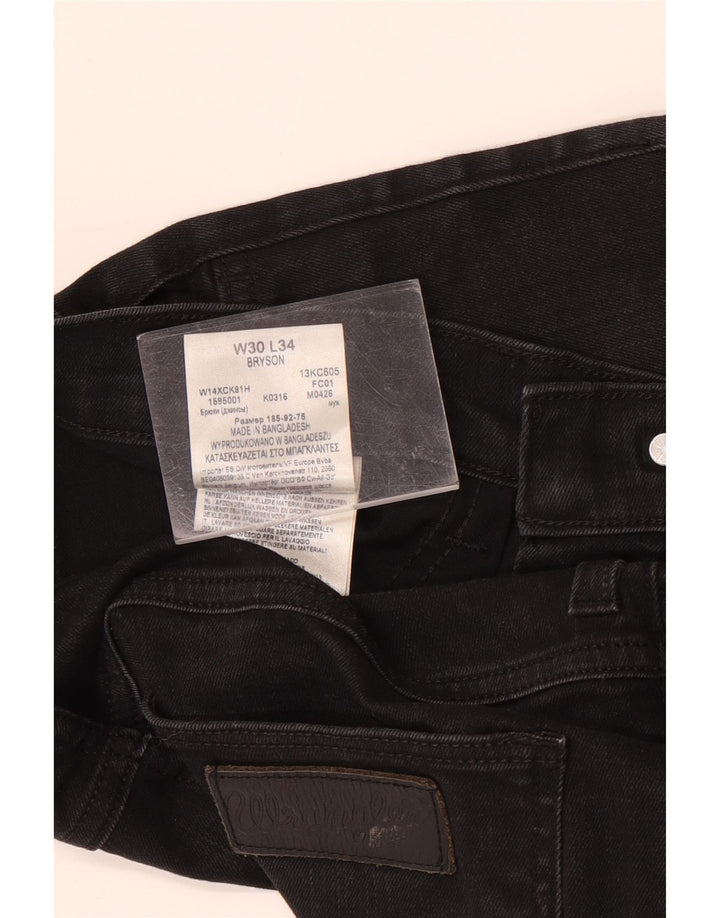 Ανδρικό τζιν Wrangler Bryson Slim W30 L28 μαύρο βαμβακερό