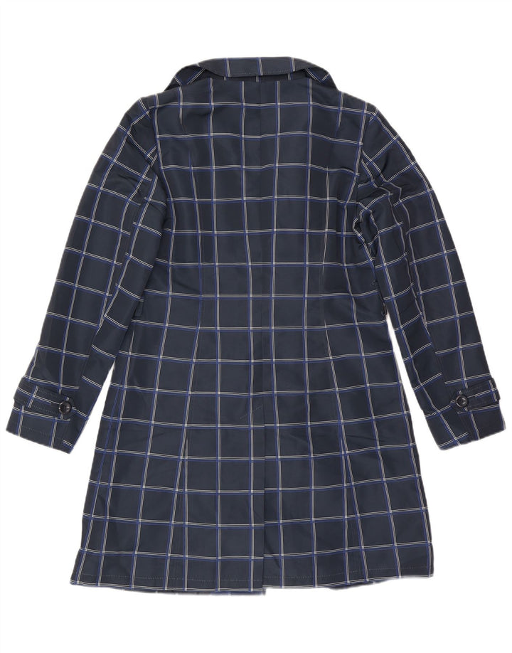 Marks & Spencer Γυναικεία καμπαρντίνα UK 10 Small Navy Blue Check Polyester