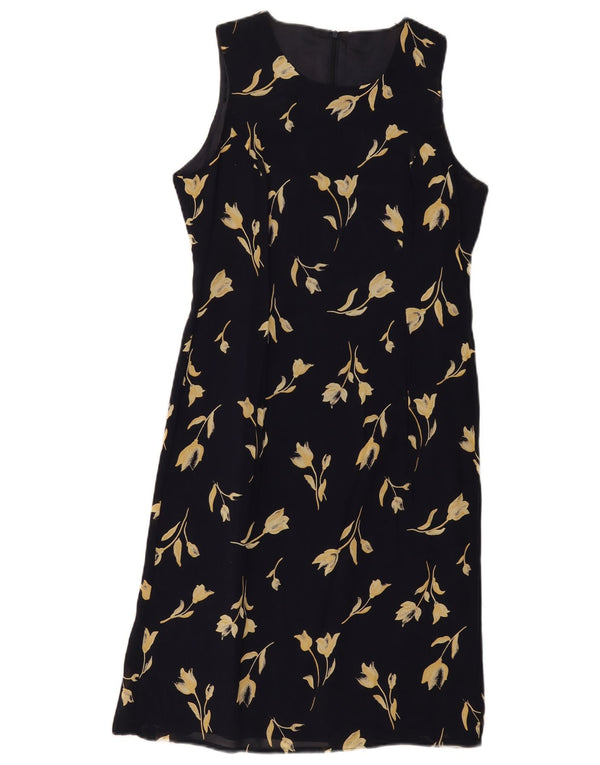 Toska Γυναικείο Αμάνικο Φόρεμα Shift UK 10 Small Navy Blue Floral Polyester