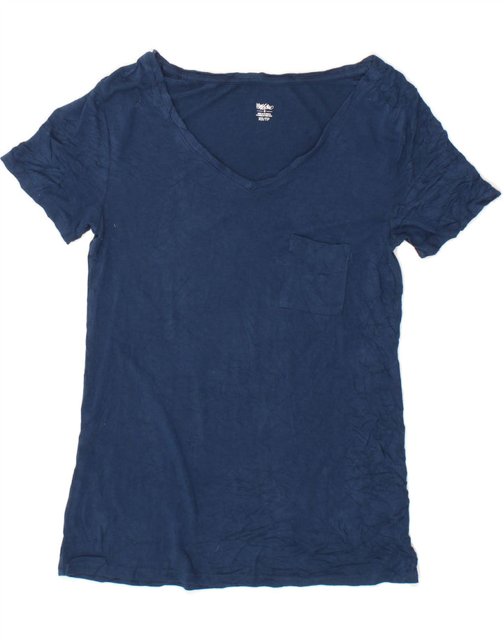 MOSSIMO Womens T-Shirt Top UK 6 XS Navy Blue Rayon Vintage Mossimo and Second-Hand Mossimo from Messina Hembry 