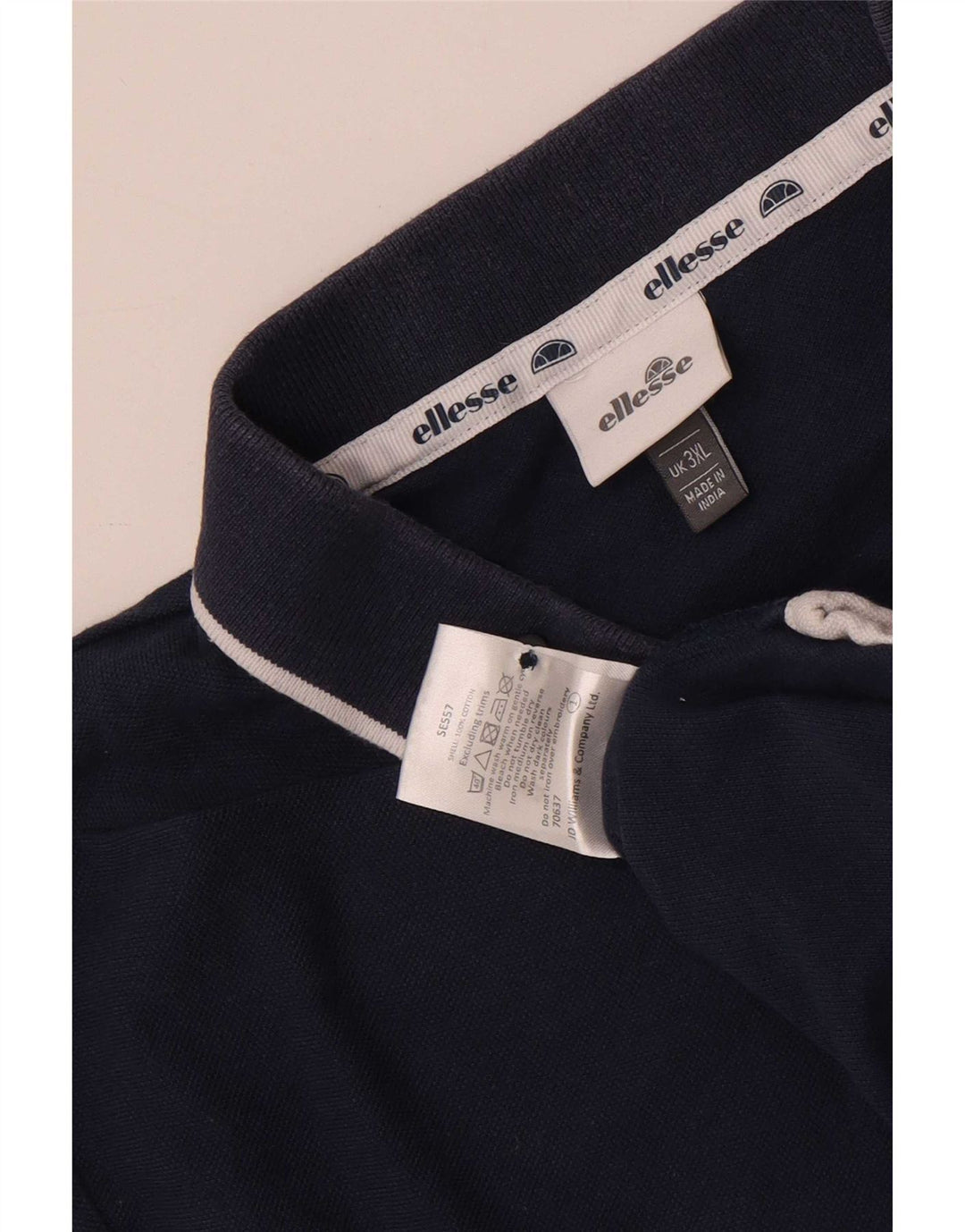 Ellesse Ανδρικό Πόλο Μπλουζάκι 3XL Navy Blue Βαμβακερό