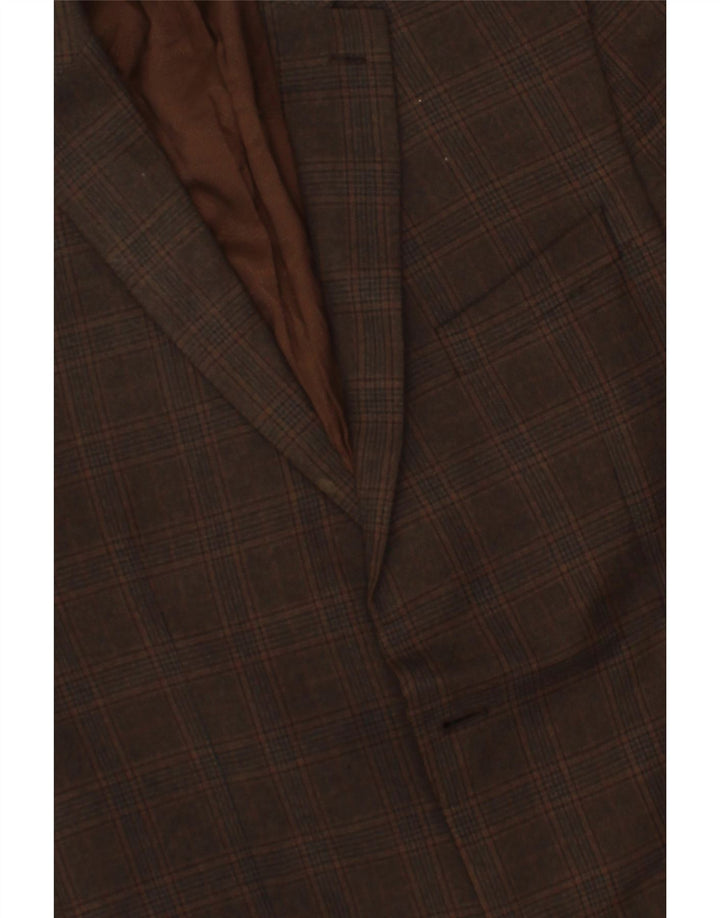 MICHAEL KORS Mens 2 Button Blazer Jacket UK 42 XL Brown Check Polyester Vintage Michael Kors and Second-Hand Michael Kors from Messina Hembry 